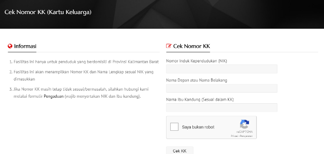 Cek Nomor Kartu Keluarga Online