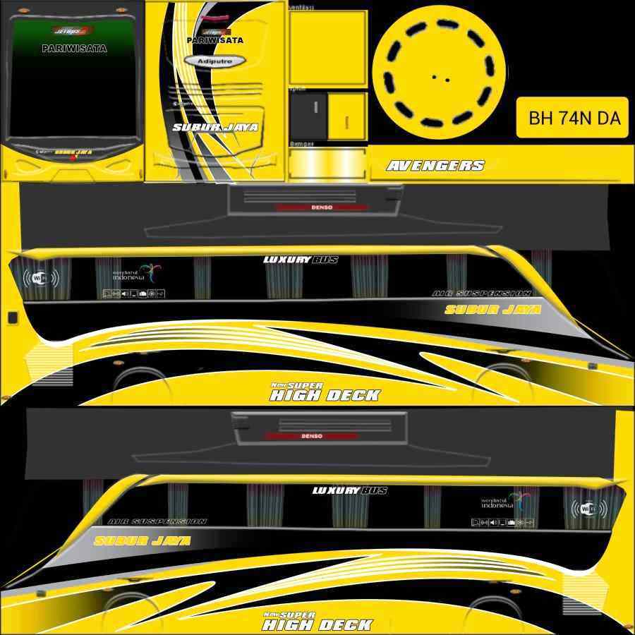 Download Livery BUSSID Mod Shd Png Bus Subur Jaya Kuning 